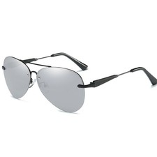 Occhiali da sole uomo guida alluminio HD polarizzati UV 400 sport pilota