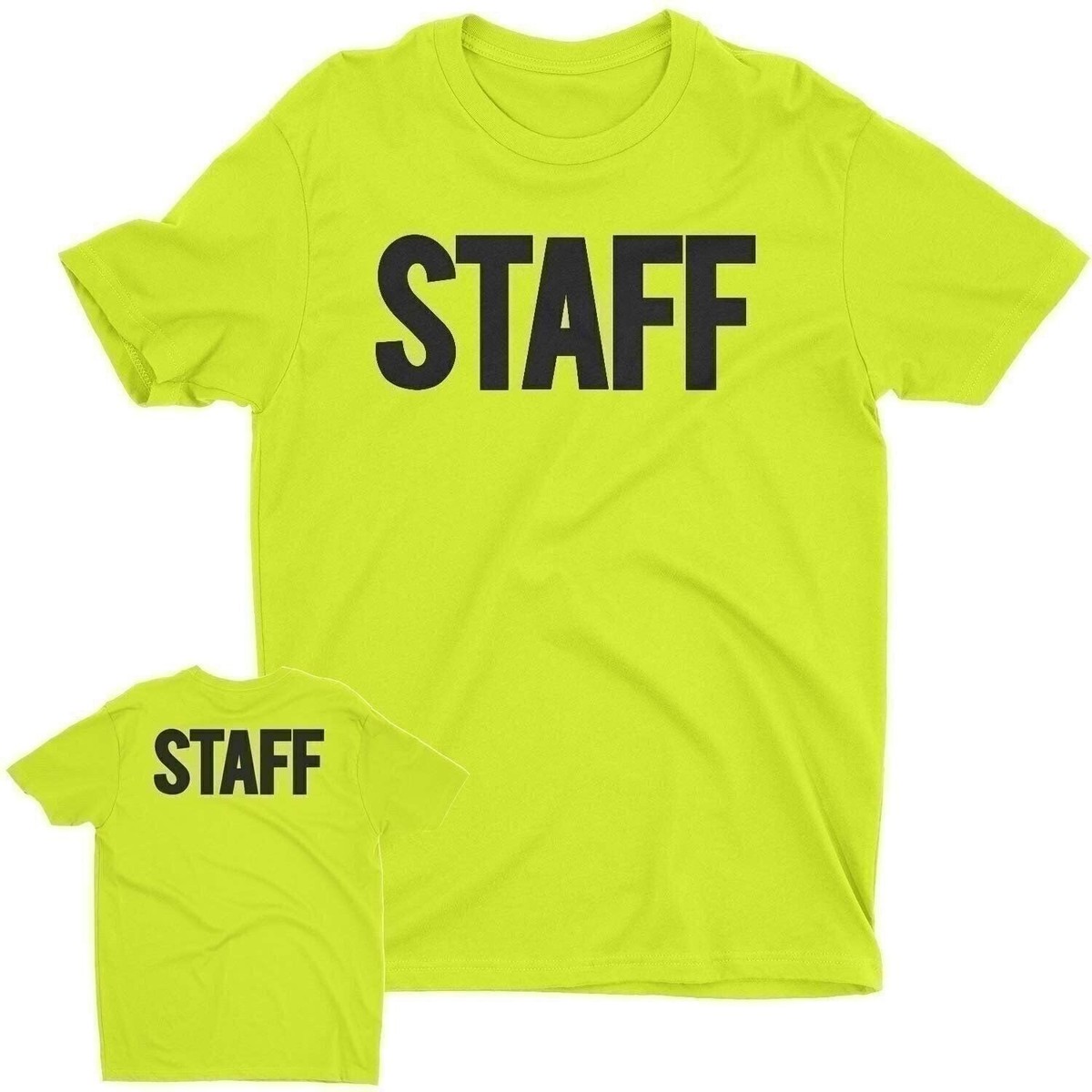 NYC FACTORY Men's Staff T-Shirt Front Back Print Tee Event Uniform