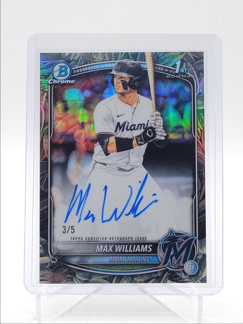 MAX WILLIAMS 2025 BOWMAN CHROME DRAFT 1ST SUNFLOWER SEEDS AUTO /5 Q2754