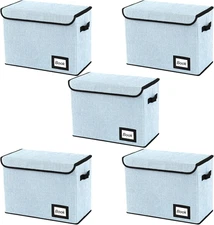 5 Pack Comic Book Storage Boxes, 15.8" X 7.8" X 11.8", Collapsible Comic Short B