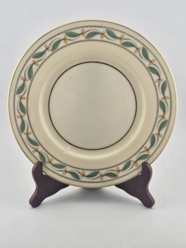 Vintage Lenox Westbury Salad Plate 8” Ivory Gold Trim Green Scroll USA