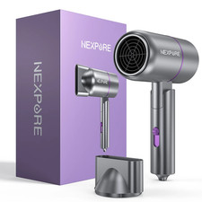 1300W Ionic Hair Dryer, Light Quiet, for All Hair Types Salon Travel with Nozzle