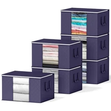 SpaceAid 6-Pack 90L Heavy-Duty Clothing Storage Bags for Closet Organization