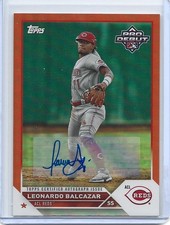 2023 Topps Pro Debut Chrome Orange Foil Refractor /25 Leonardo Balcazar Auto