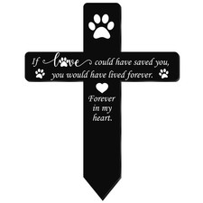 Grave Marker Cross Memorial Gifts Pet Loss Stake Memorial Plaques for Outdoors P