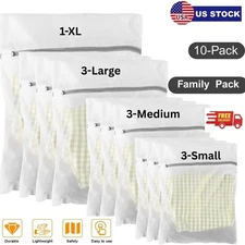 10 Pack Mesh Laundry Bags for Washing Machine Zippered Delicates Bras Socks Ling