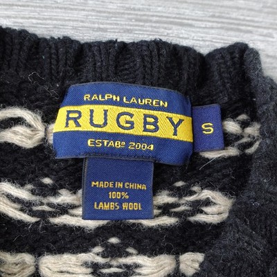Vintage Ralph Lauren Rugby Skull Sweater Men's Small Lambs Wool