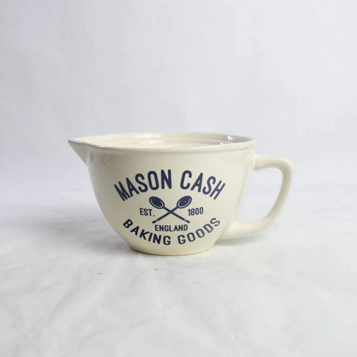Mason Cash Baking 4pc Ceramic Measuring Cups Set 60-300ml Beige Blue Pour Spout