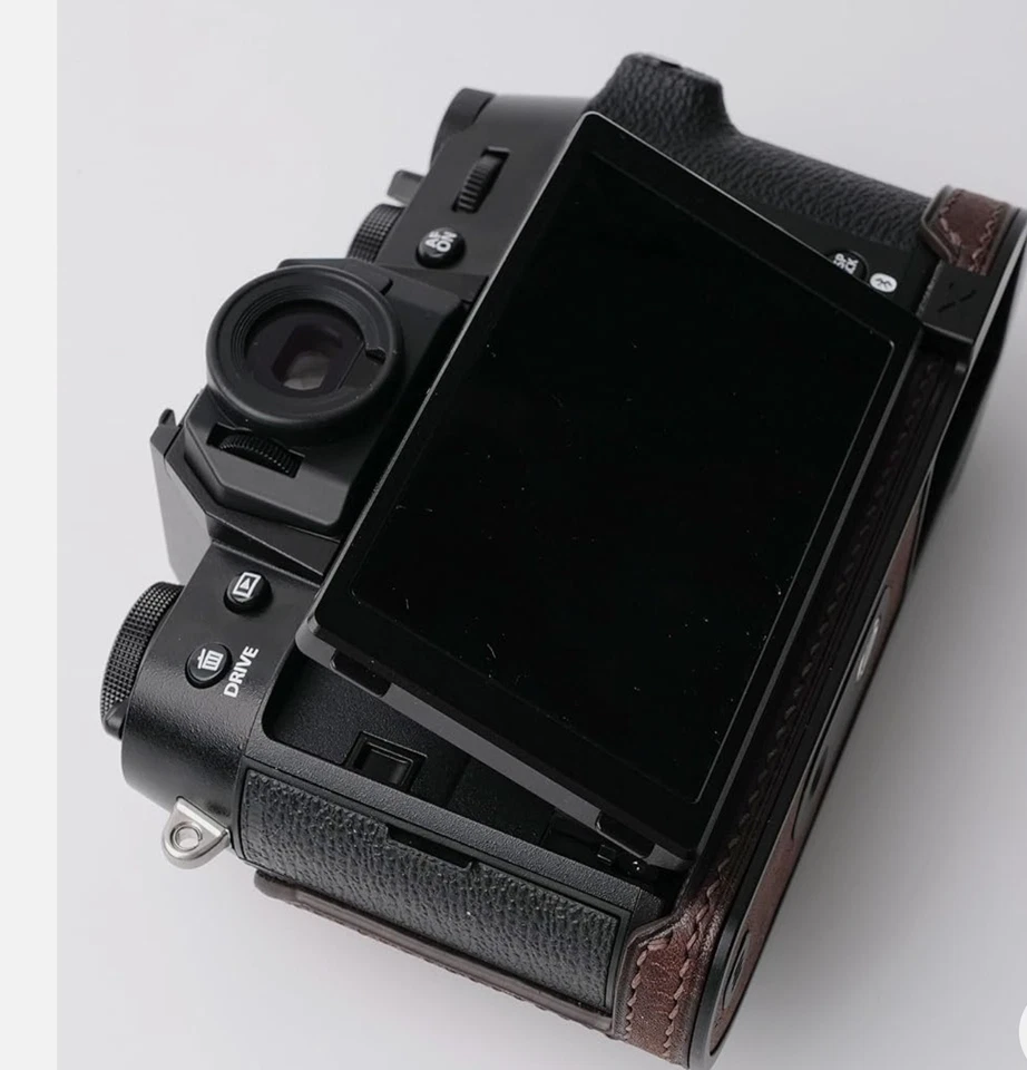 Medio estuche de cuero real genuino hecho a mano para empuñadura FUJI X-T50 SE ENVÍA DESDE EE. UU. Foto 4 de 4