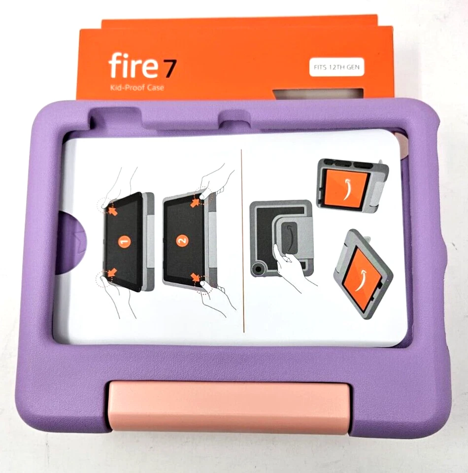 Amazon Kid-Proof Case for Fire 7 Tablet Works w/12th Gen tablet 2022 Purple - Image 2 of 4