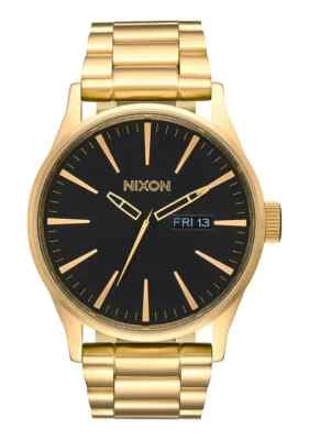 NEW Genuine Nixon Sentry SS All Gold & Black Dial 42mm Mens Wrist Watch A356-510 - Imagen 1 de 3