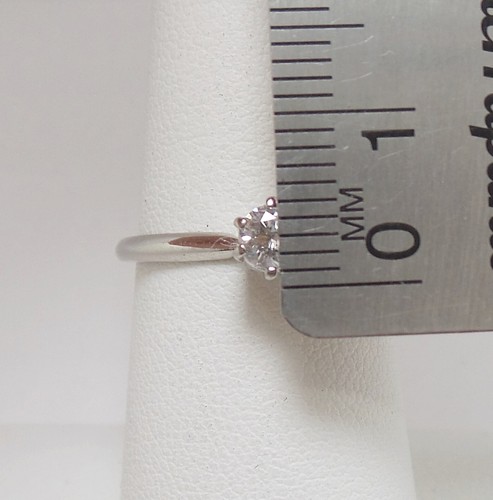 1/4CT Natural Diamond Solitaire Engagement Wedding Bridal Ring 14K White Gold - Picture 7 of 13