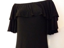 BNWT - BE JEALOUS - WOMENS BLACK FRILLED MAXI DRESS SIZE - M/L
