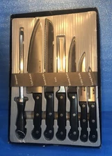 ZEEMEX 2000 7 Pc German Steel Cutlery Knife Set New in Open Box