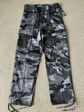 NWT Men's Regal Wear City Gray Camouflage Camo Belt Cargo Pocket Pants ALL SIZES