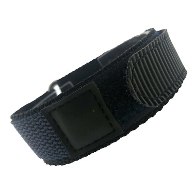 Hook Loop Watch Band Straps Nylon Sports Waterproof Black Navy Green Brn 16-22m