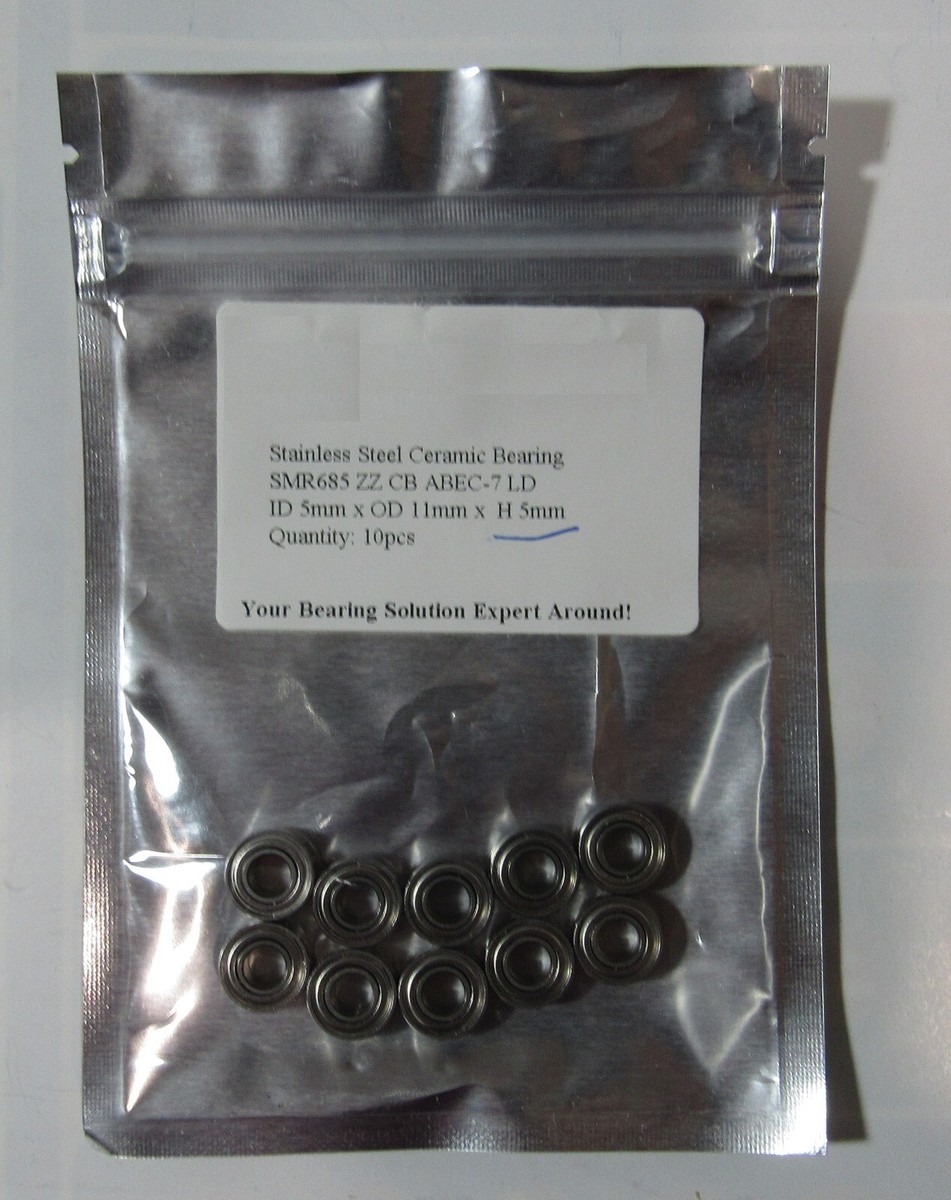 10Pcs S685ZZ Bearing 5X11X5 mm ABEC-7 Stainless Steel Hybrid