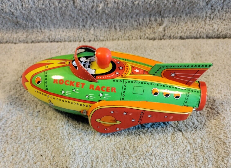 Schylling Collector Series Tin Friction Metal Rocket Racer Toy Pre ...