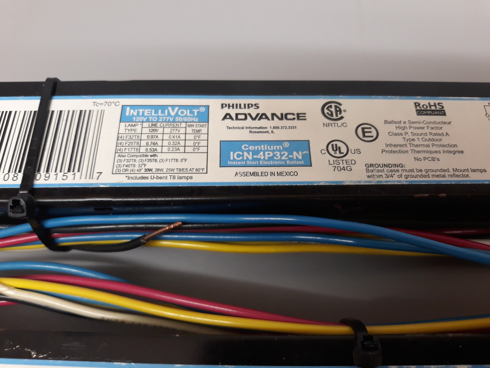 Lot of 2 PHILIPS ADVANCE Centium ICN4P32N T8 Electronic Ballast eBay