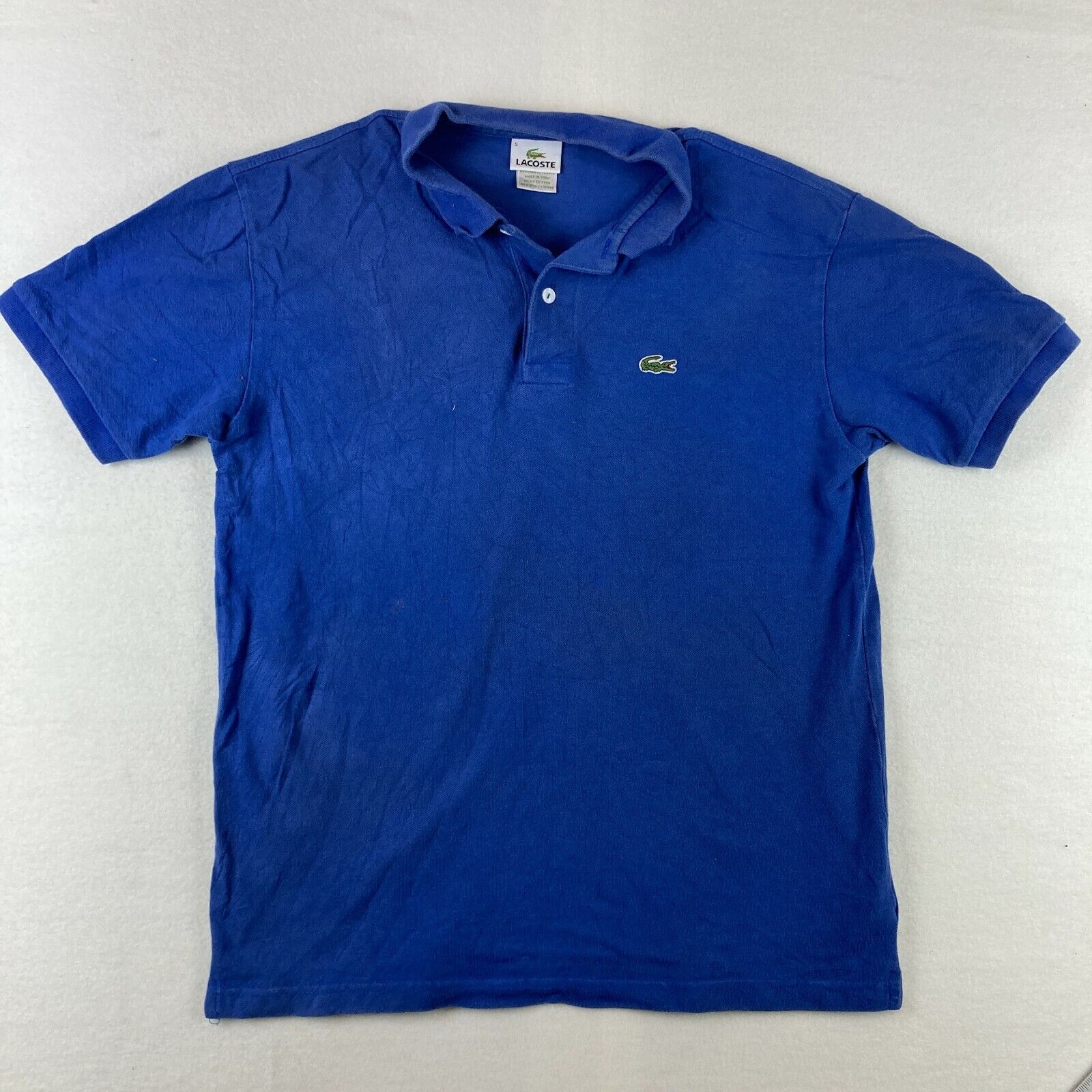 Telegraaf Toestand punt Lacoste Mens Blue Polo Shirt Short Sleeve Alligator Logo Solid Small | eBay