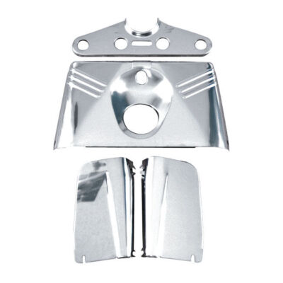 Gabelbrücken Cover Rear Panel rechts Edelstahl, für Harley - Davidson FL 49-84