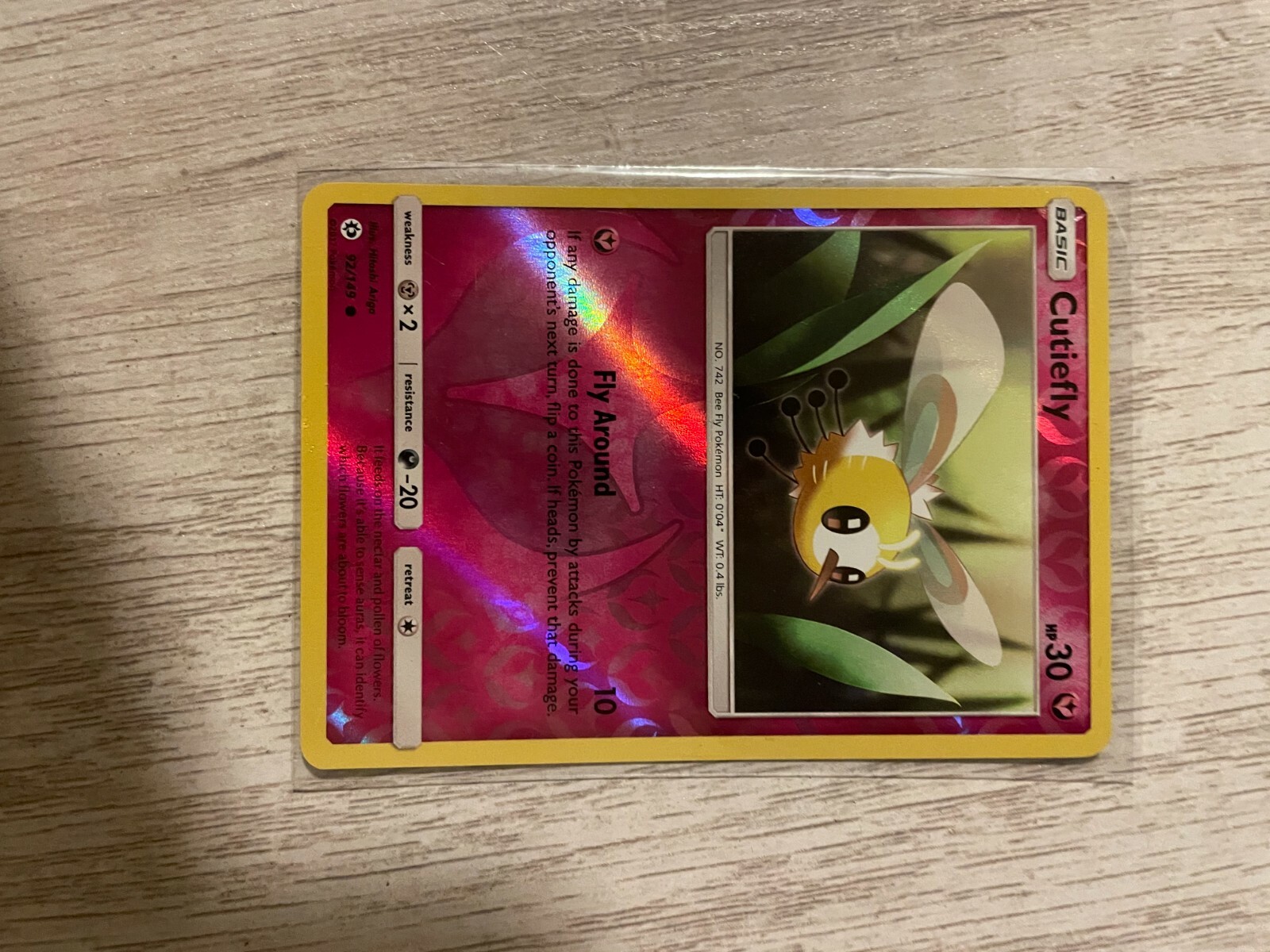 2017 pokemon Sun & Moon reverse holo Cutiefly 92/149