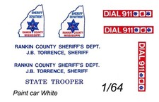 RANKIN COUNTY Police Mississippi 1/64th Waterslide Deca