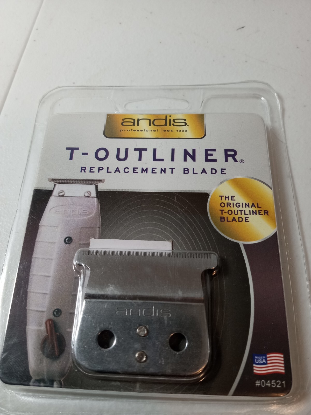 Andis T-Outliner Replacement Beard/Hair Trimmer Blade, Silver (04521)