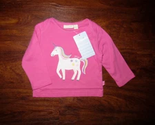 NWT JoJo Maman Bebe Unicorn Top Long Sleeve Baby Girls Size 3-6M