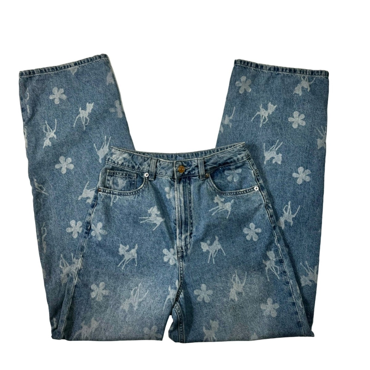H&M Divided Disney Bambi Flower Blue Light Wash High Rise