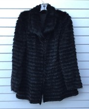Maximilian For Bloomingdales Black Mink Rabbit Fur Reversible Jacket Sz M/l
