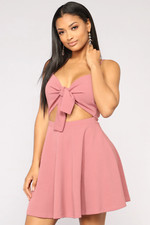 Ofelia dress with bow on the front- Marsala, pink dress, woman, beautiful, SMALL