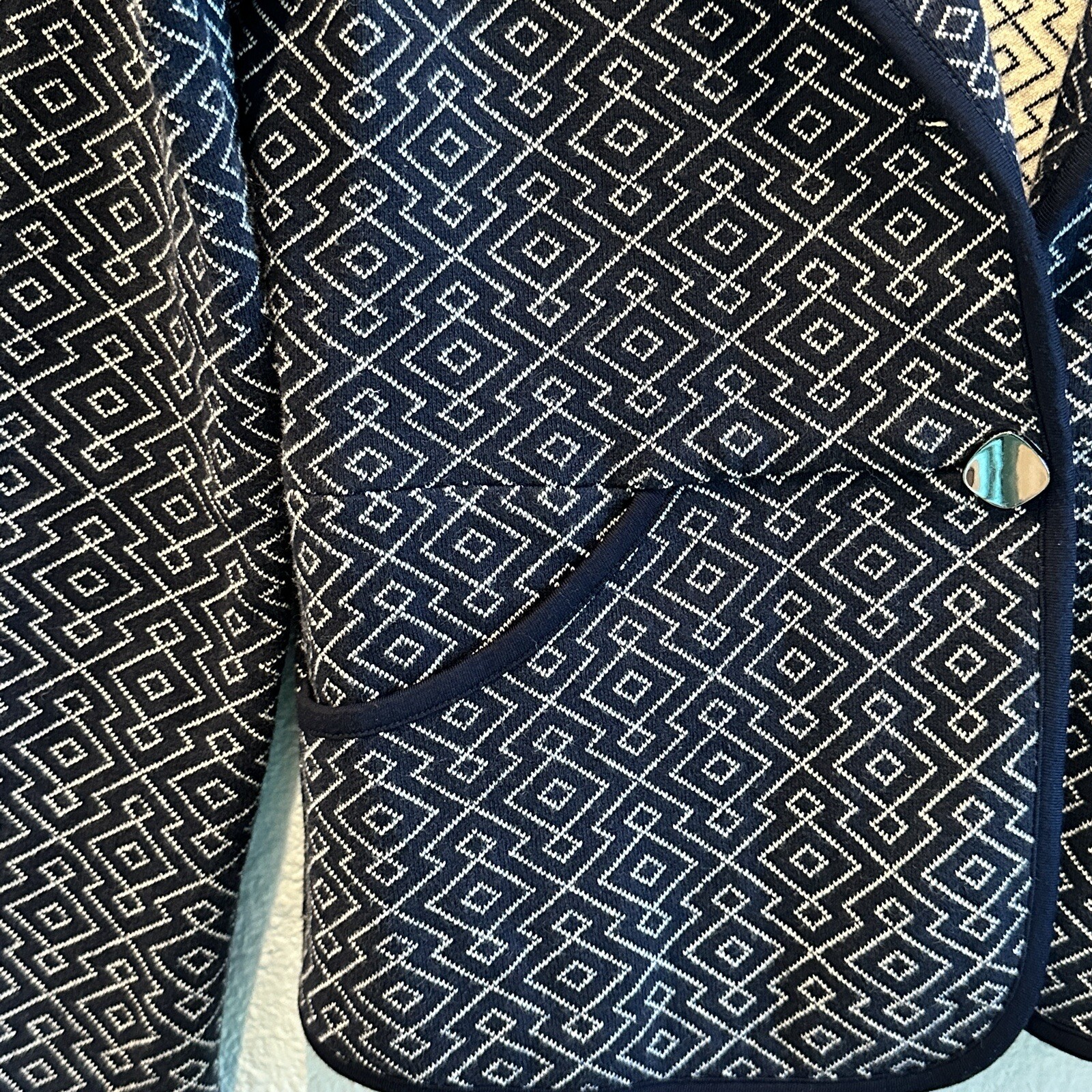 Pendleton Blazer Women's Medium Blue Geometric Pr… - image 10