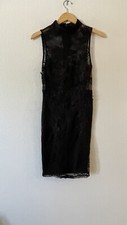 Fashion Nova Size M Prue Lace Bodycon Sheath Dress Mock Neck Sleeveless BlackNWT