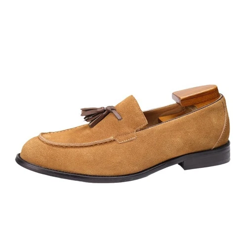 Mens Slip on New Real Suede Leather Tassel British Italian Style Business - Bild 4 von 26