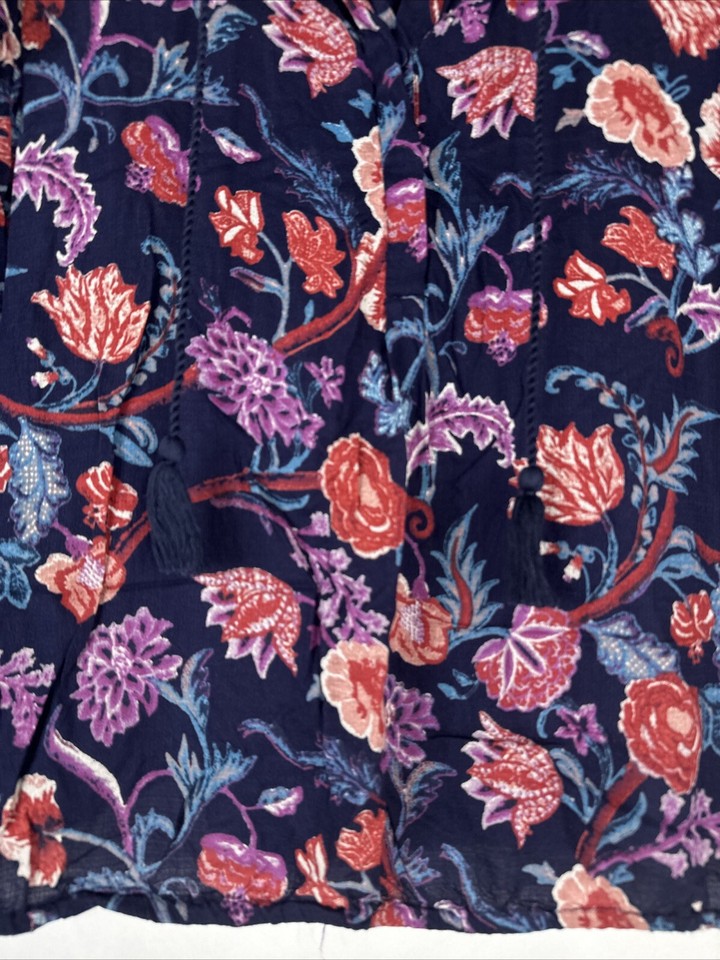 Lucky Brand Tassel Knit Top Womens Size L Floral Long Sleeve BOHO eBay