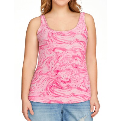 NWT Pink Marble Scoop Neck Tank Top - Women's Juniors Size M (7-9) Shirt