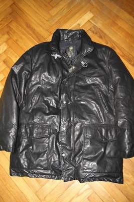 FAY Mens Down leather Black Jacket Size M