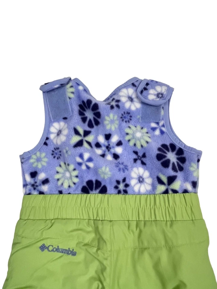 Baberos de nieve COLUMBIA para niños pequeños parte inferior verde y parte superior polar púrpura OMNISHILED Foto 4 de 4