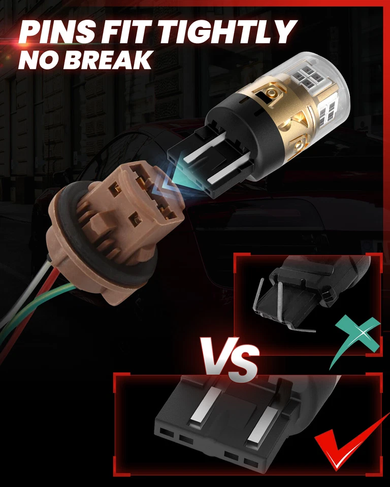 Lasfit 7443 Rojo LED Luces de giro trasero Bombillas para Honda Ridgeline 2017-2025 Foto 4 de 4