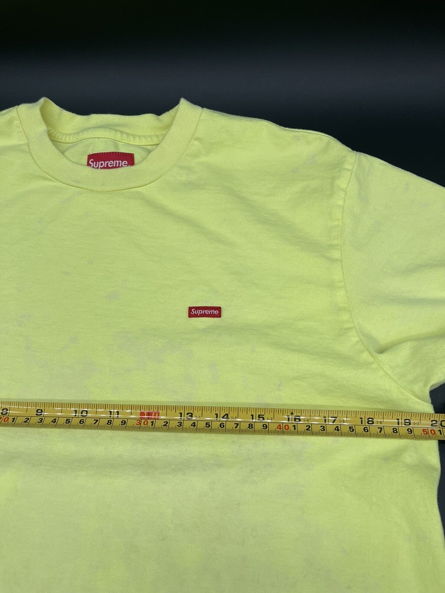 Supreme Small Box Logo T-Shirt Neon Light Yellow Size Small Short