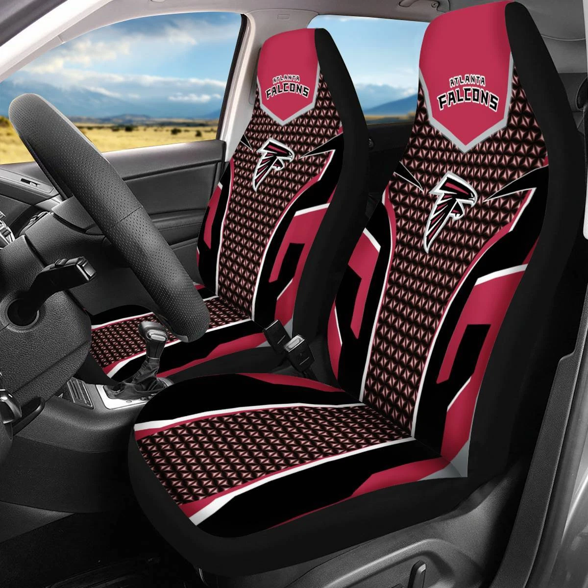 Car Seat Cover Seat Protector 2Pc with Atlanta Falcons