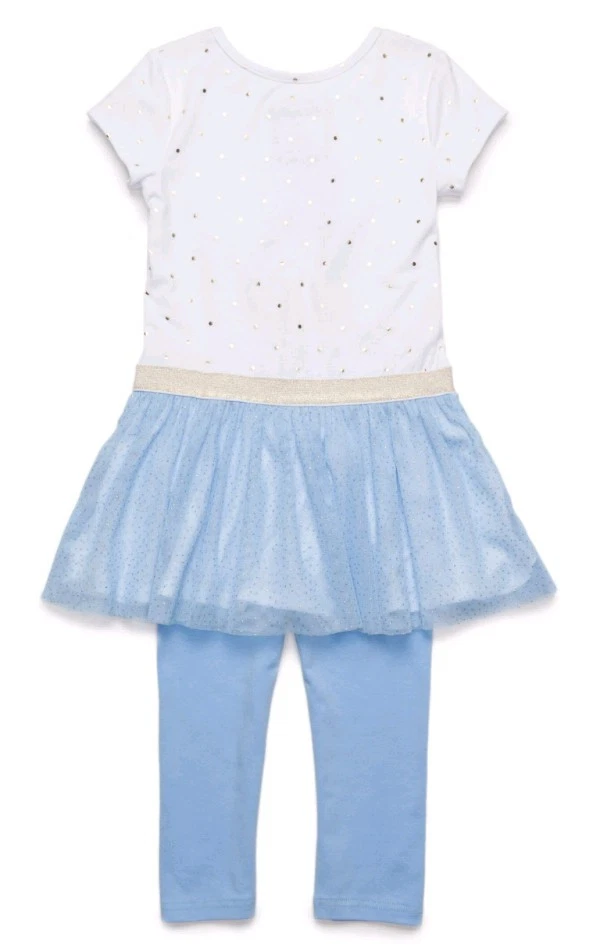 Flapdoodles Conjunto de 2 Piezas Vestido y Leggings de Piña para Niñas Pequeñas-Tallas-2T-Azul Foto 3 de 4