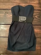 ANTHROPOLOGIE Navy  Strapless Cocktail Party Dress ALYTHEA  Sz Med