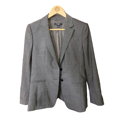 Ann Taylor Petitte Women's Professional Suit Grey Blazer Virgin