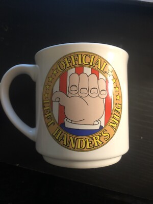 Vintage Official Left-Handers Gag Mug by Recycled Paper Products 