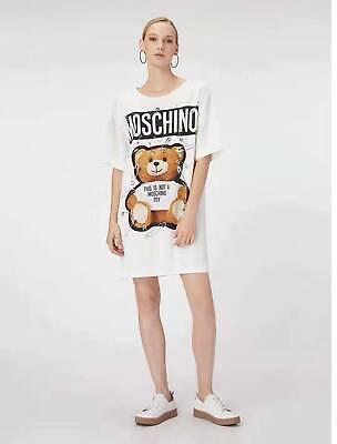 MOSCHINO Teddy Bear Women's Short Sleeve Casual T-shirt Dress Summer Dress  | eBay