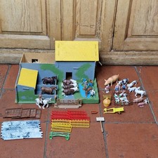 Scratch Built Wooden Farm Farmyard Toy Playset Britains Animals Pigs Cows Sheep