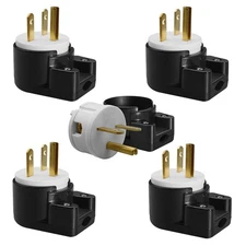 5-Pack Nema 6-15P 15A 250V AC Plug Right Angle 3-Pole DIY Rewirable Plug