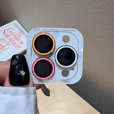 Leuchtende Kamera Linse Schutz iPhone 12 13 14 15 Pro Max Glas Ring - UK